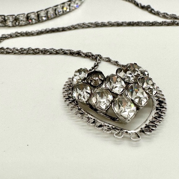 Vintage Sterling Rhinestone Necklace - Picture 6 of 9